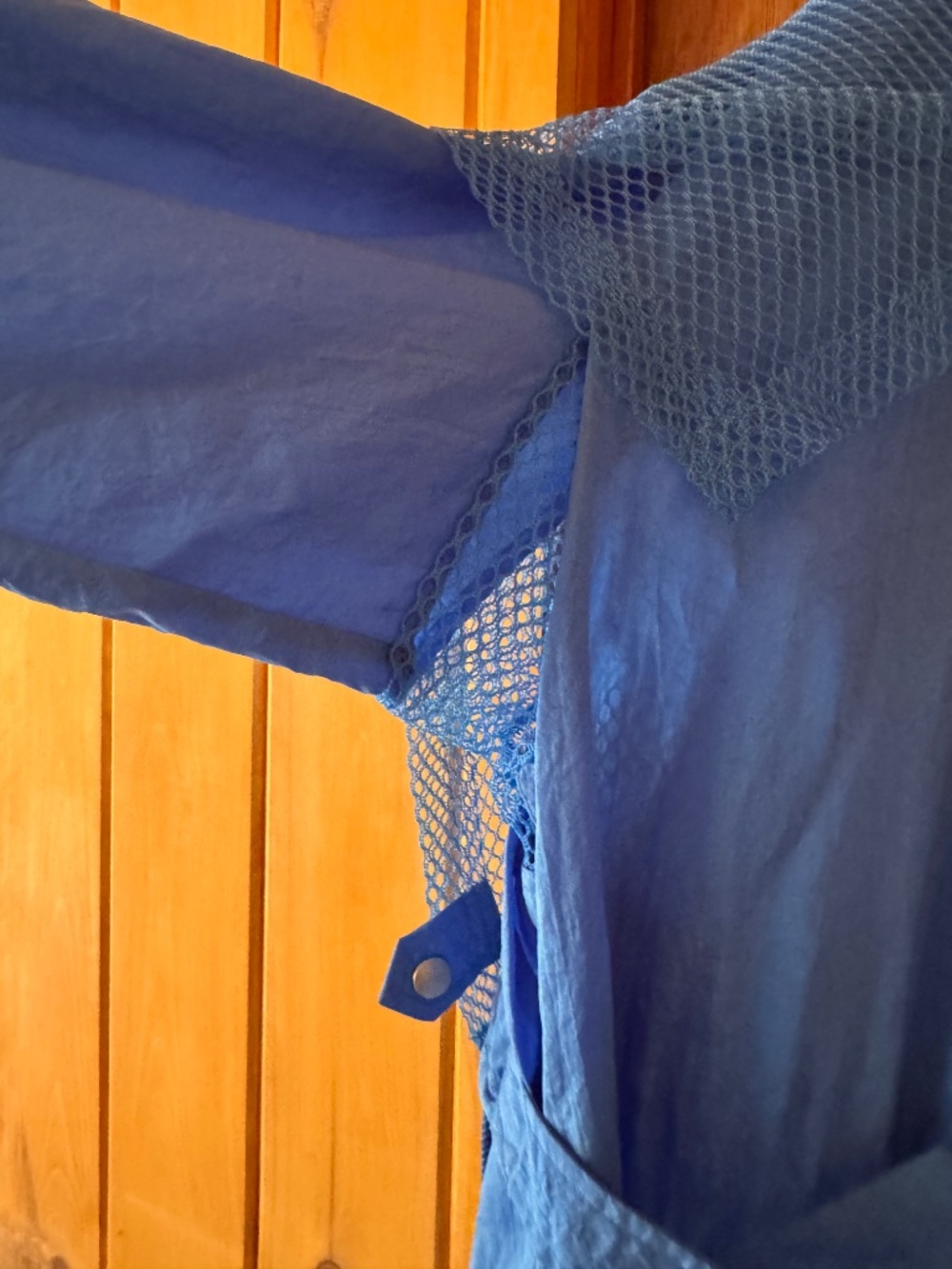 INCREDIBLE Issey Miyake Vintage Blue Mesh Rain Jacket - Picture 5 of 12